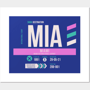 Miami (MIA) Airport Code Baggage Tag Posters and Art